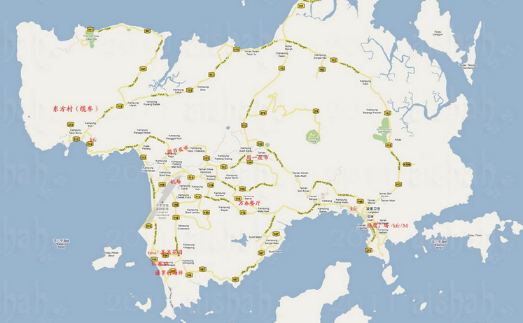兰卡威位于槟榔屿的北方,地理位置接近泰国,由99个多石灰岩岛屿